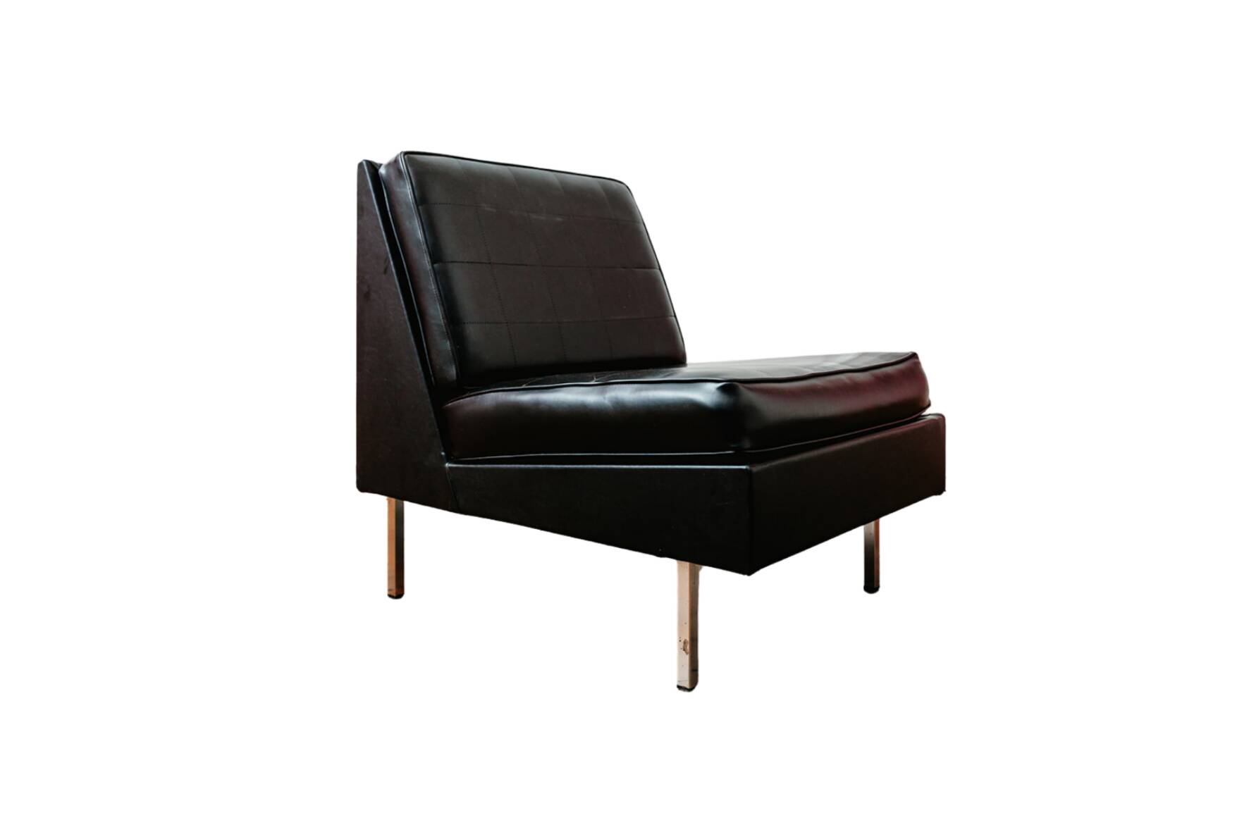 Black faux leather armchair, 1960