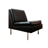 Black faux leather armchair, 1960
