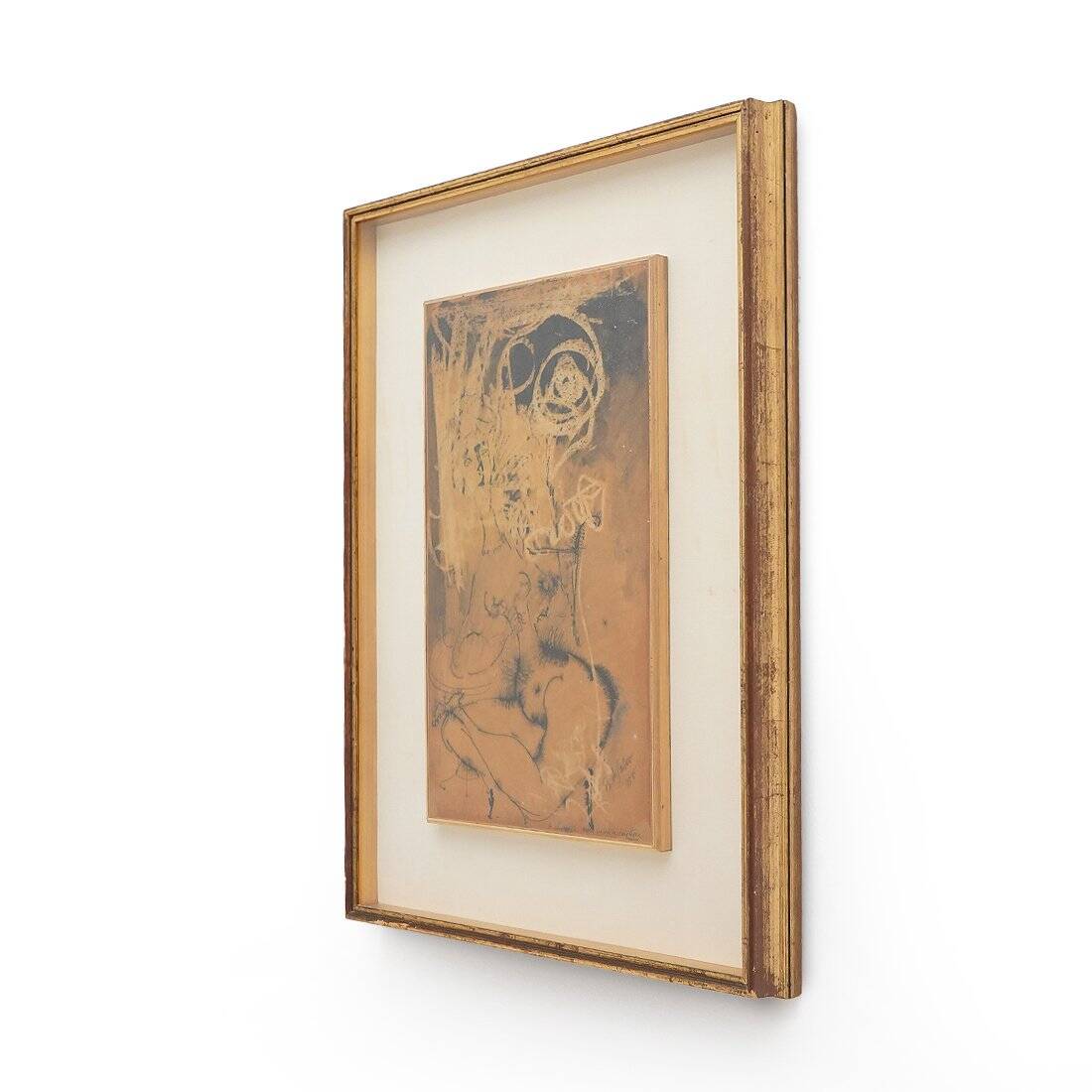 Giovanni Battista de Salvo, Composition, Ink on Masonite, 1950s, framed