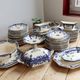 6 flat plates made of ironstone Longchamp model Rouen 19th century