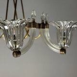 Venetian Murano Glass and Brass Chandelier Circa 1950