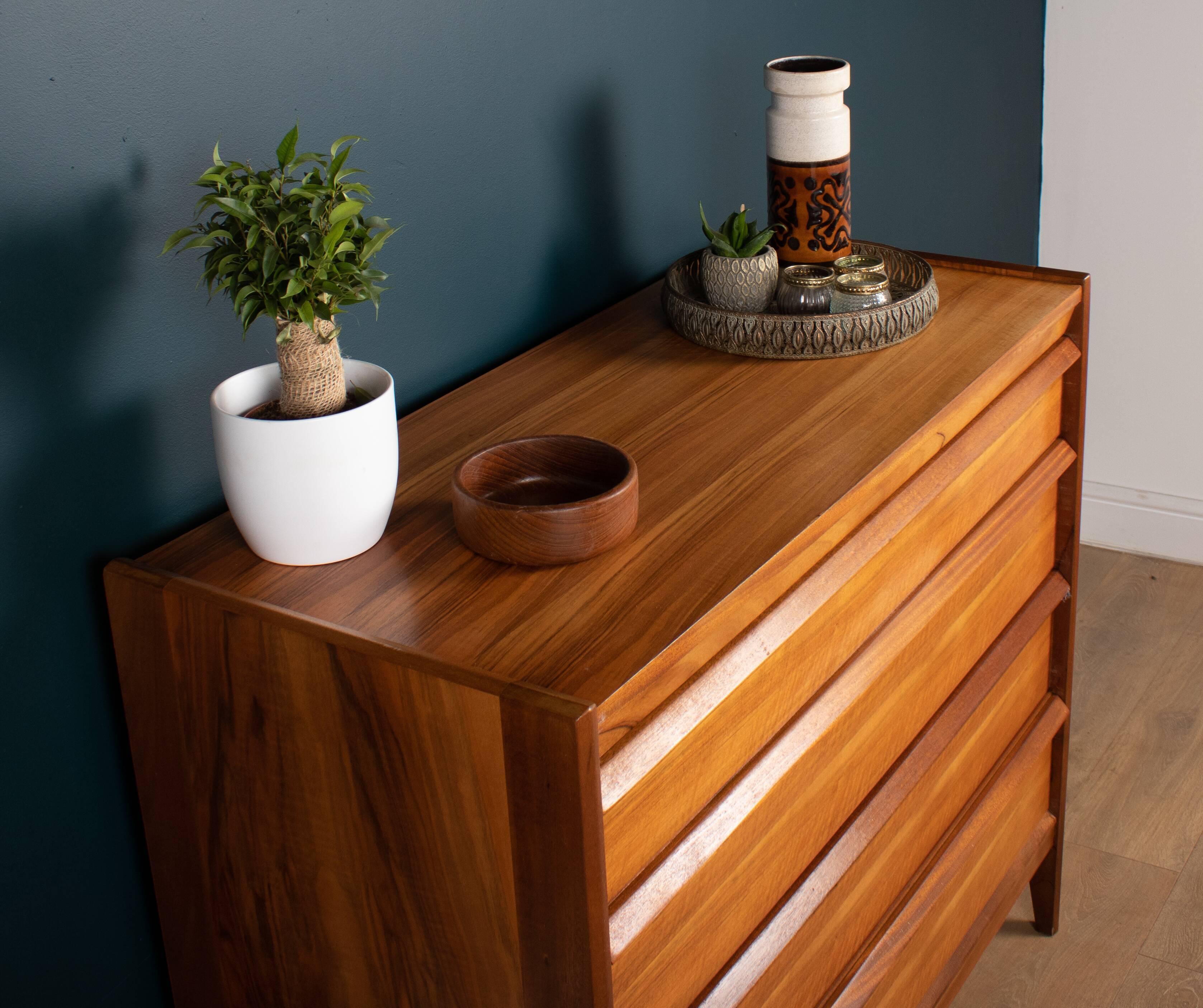 Retro Walnut & Rosewood Younger Chest Of Drawers By John Herbert