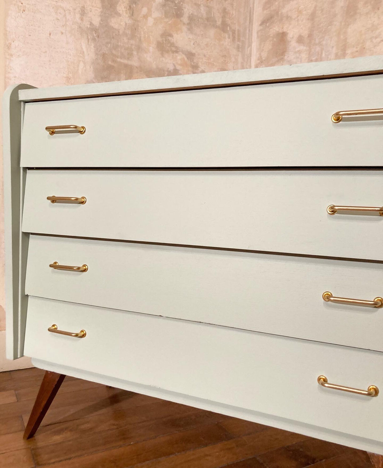 Vintage chest of drawers compass feet