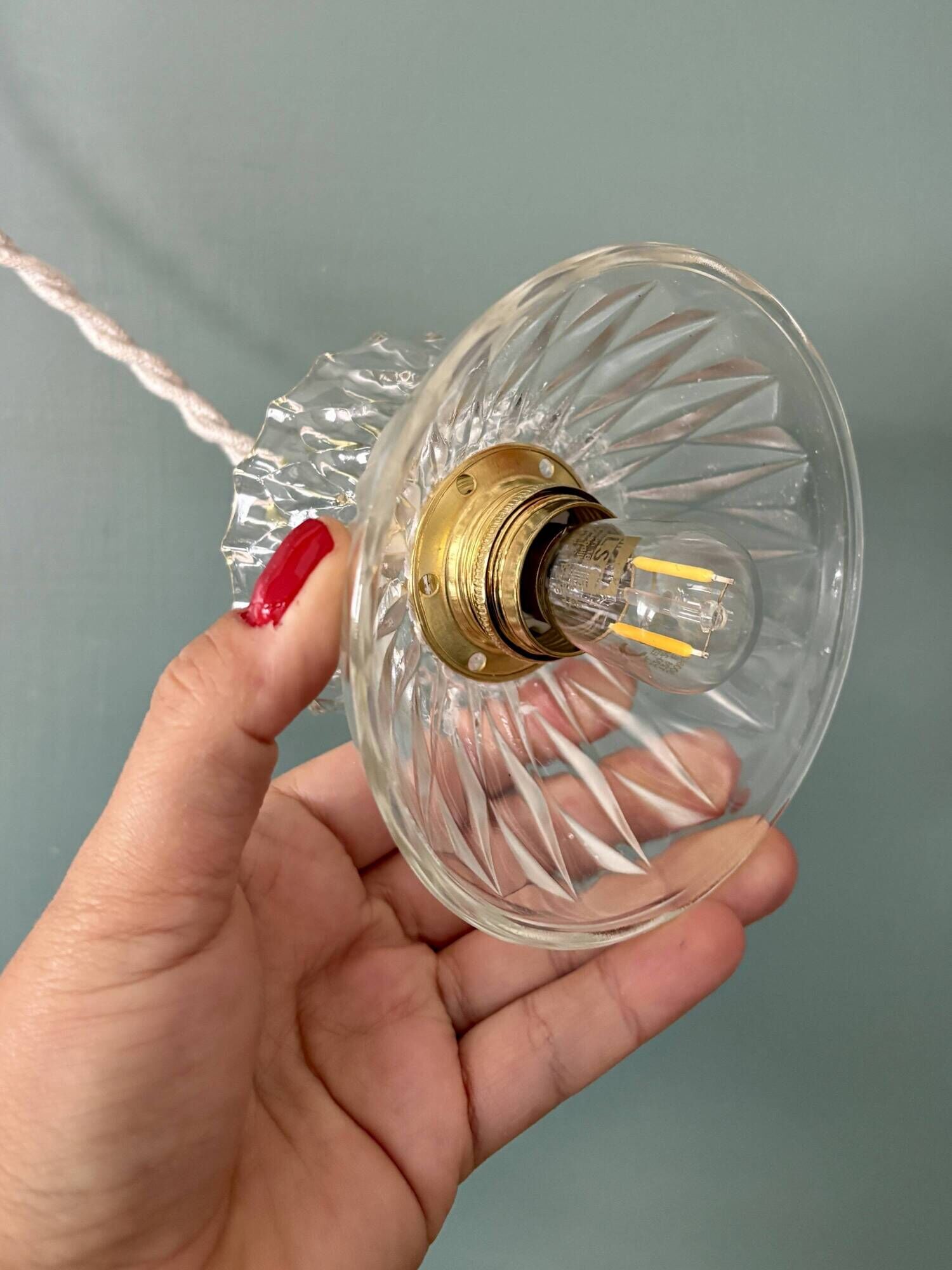 Vintage glass pendant light - tableware collection (UD1)
