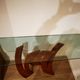 Console verre et acier Maurice Barilone "Fleur de sel"