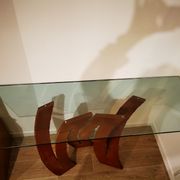 Maurice Barilone glass and steel console "Flower of Salt"