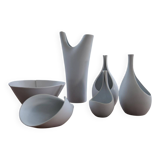 Mid-Century Modern Vase and Bowls Gustavsberg, Sweden, 1950s
