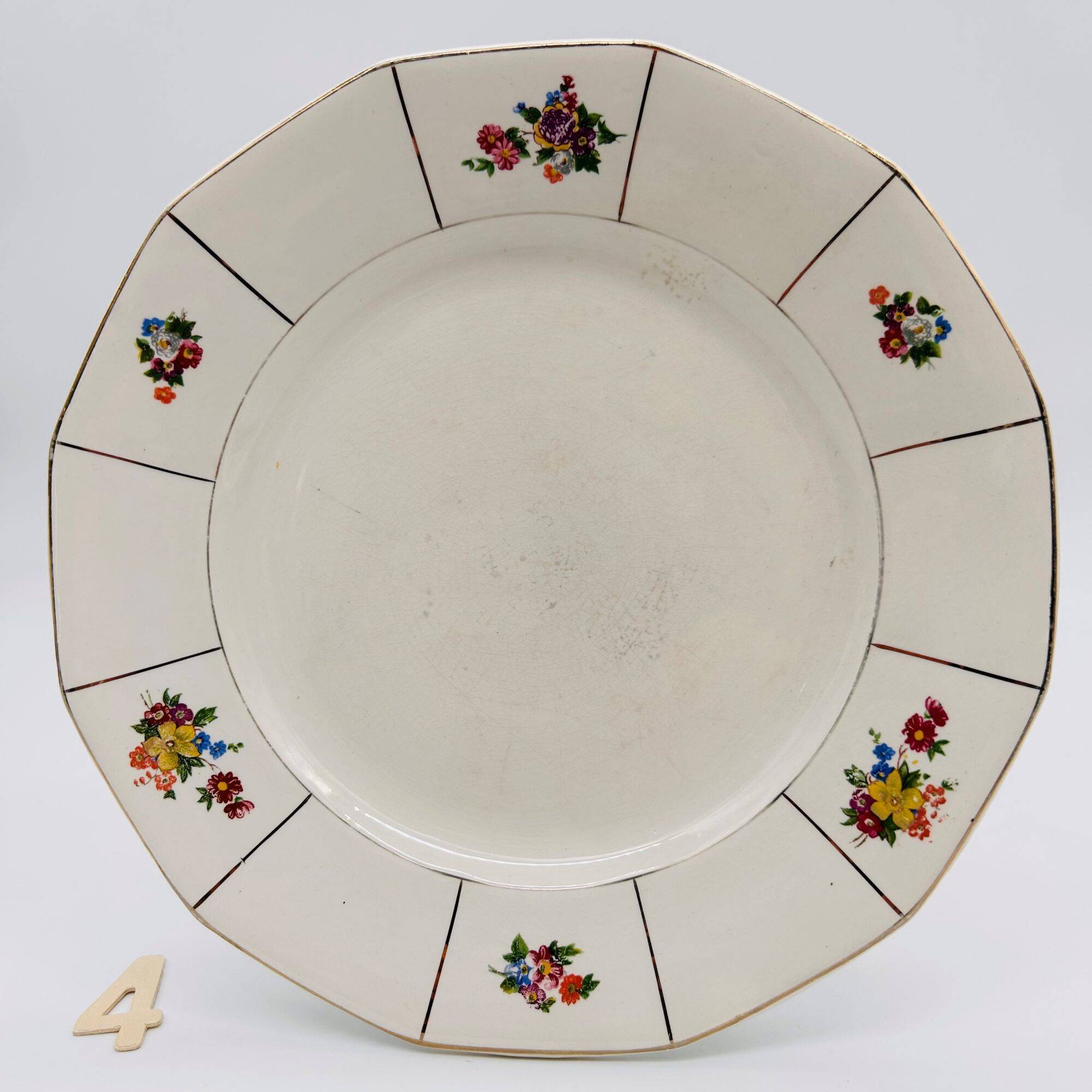 Set of 6 flat plates, Digoin & Sarreguemines. Prado model.