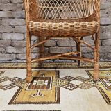 Fauteuil osier rotin 1960 vintage