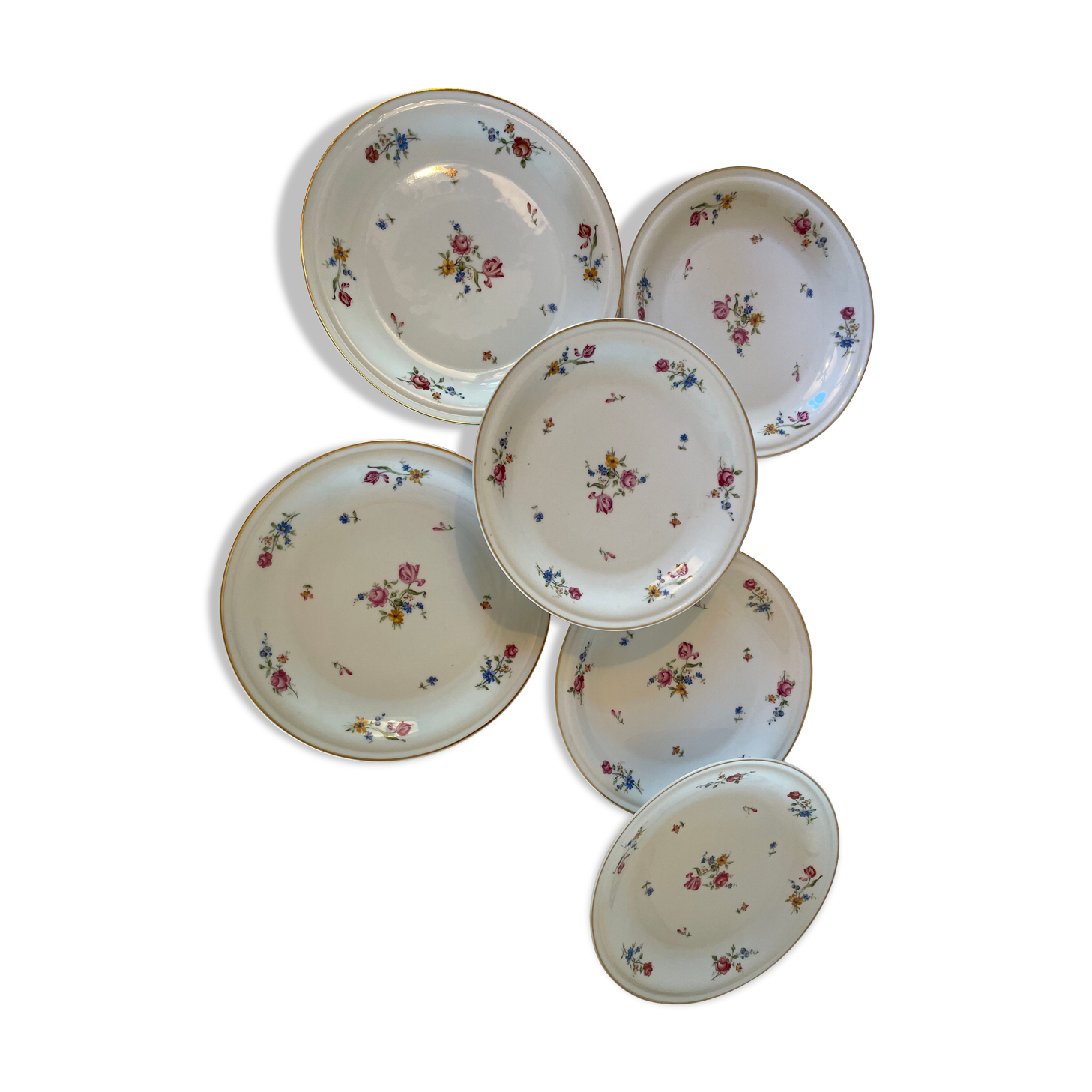 Flat porcelain plates France