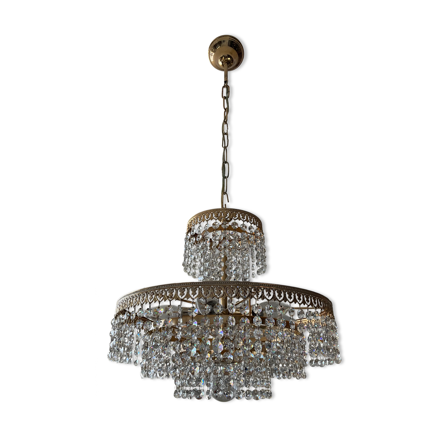 Crystal grapevine waterfall chandelier