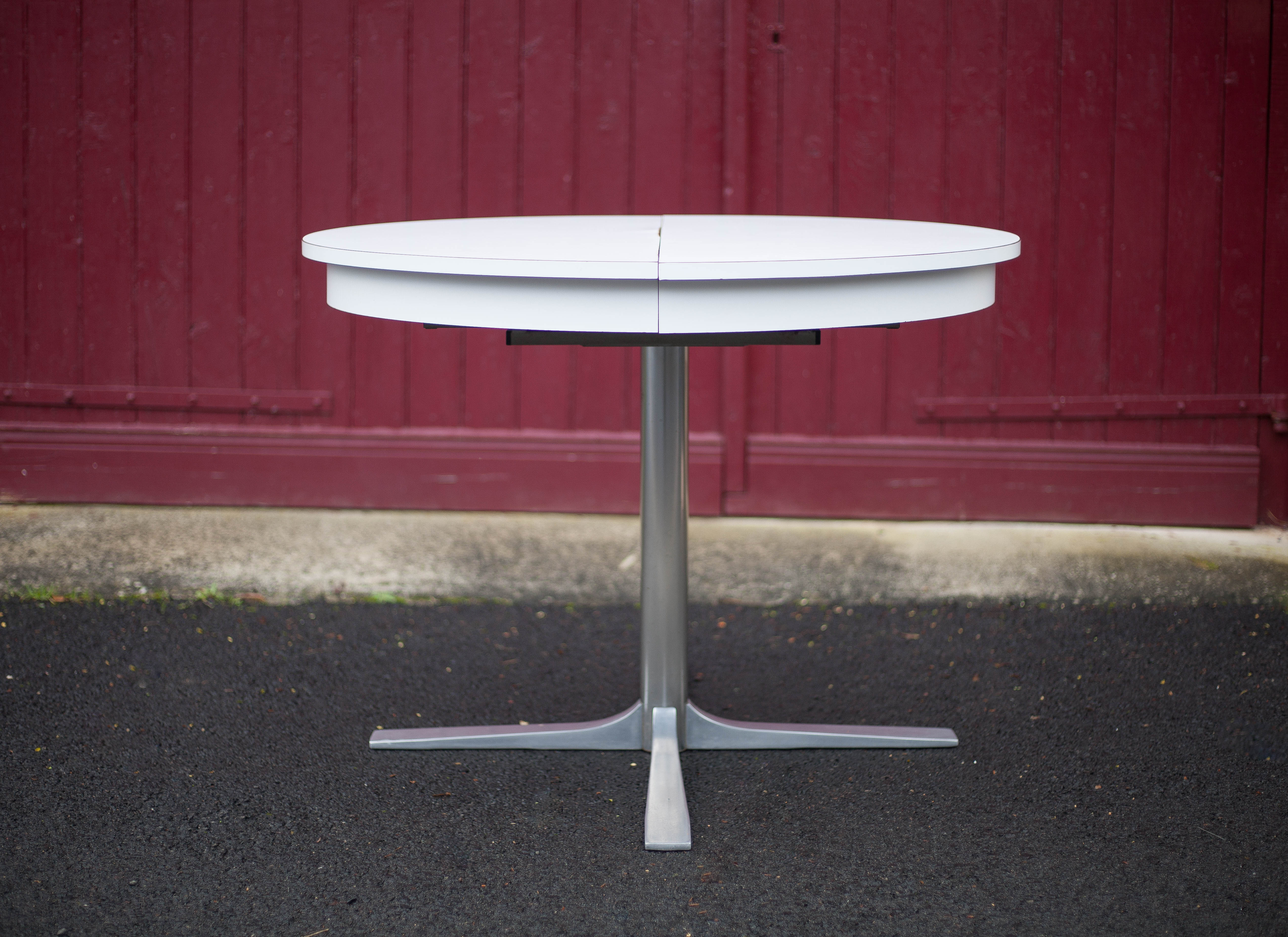 Round table formica white vintage 60/70