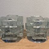 Pair of Murano Glass Cube Lamps Albano Polished for Poliarte 60's