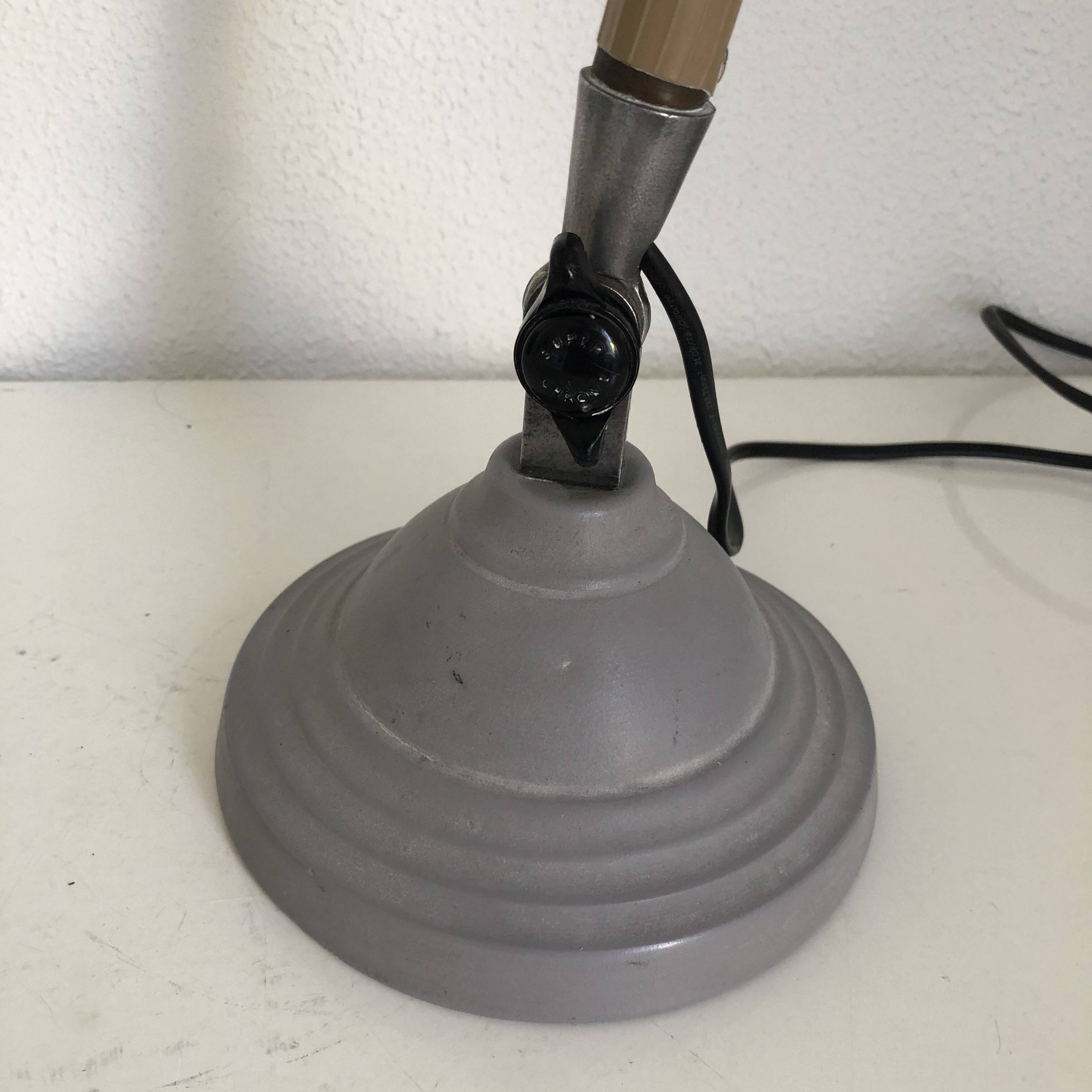 Vintage 1950s industrial workshop desk lamp Super Chrome - 60 cm