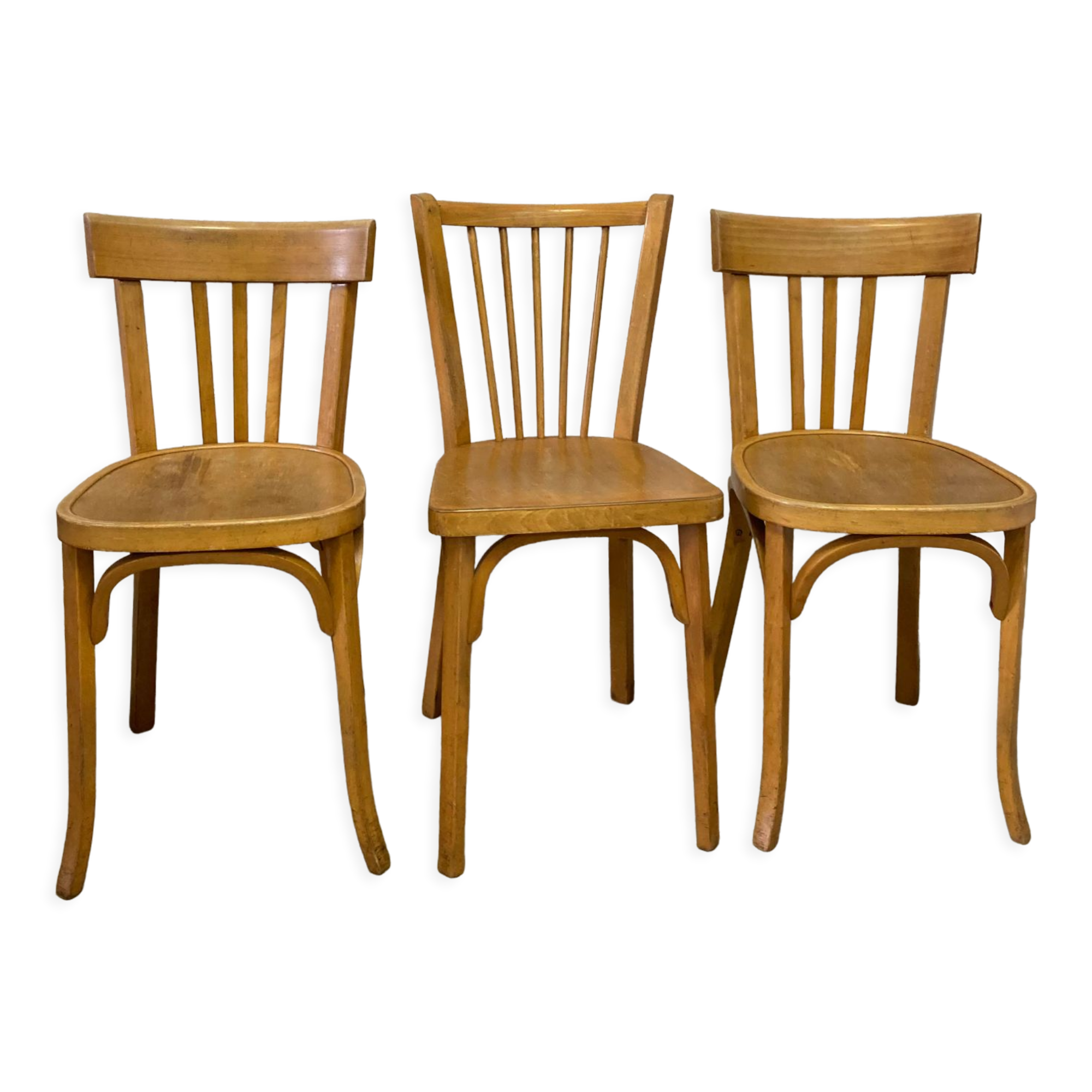 3 chaises Baumann dépareillées