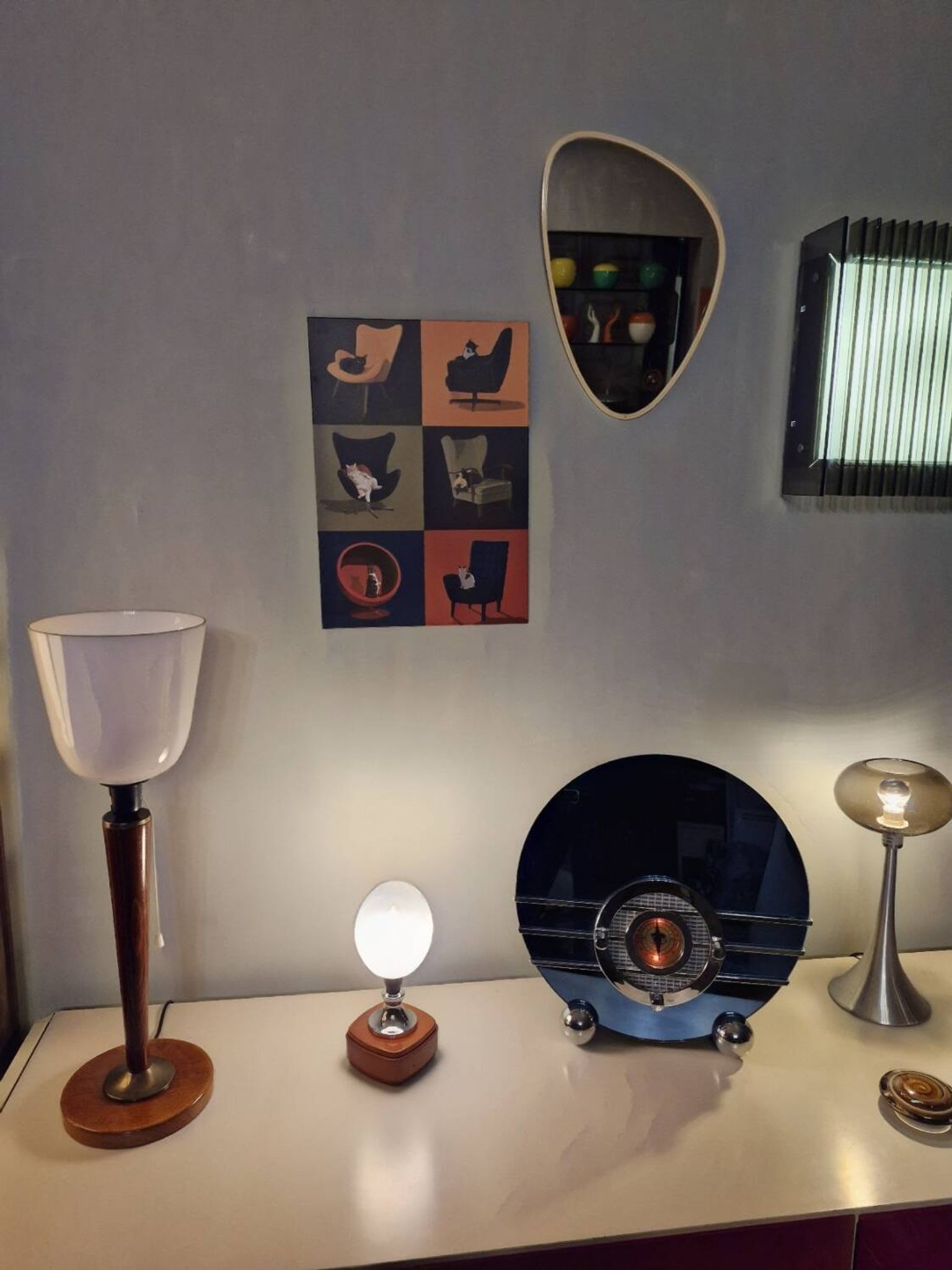 Murano glass, vintage 70s table lamp