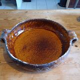 19th century enamelled terracotta dish