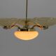Art Nouveau Brass and Glass Chandelier, 1920s, Perfect Condition