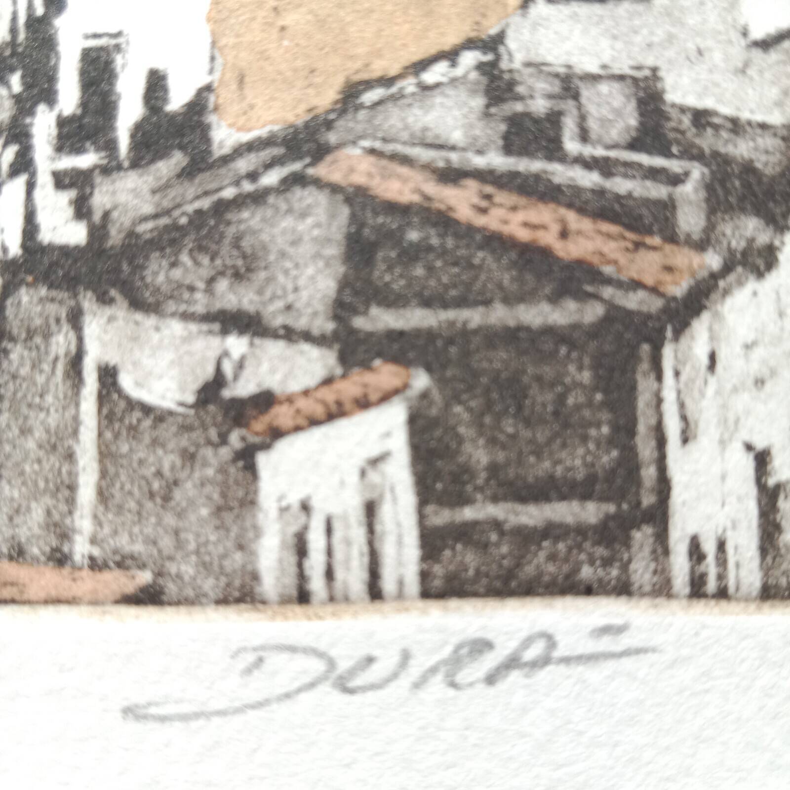 Altea in Spain, View of the Church, Etching