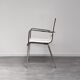 Chaise 4 pieds en alu et en simili cuir blan