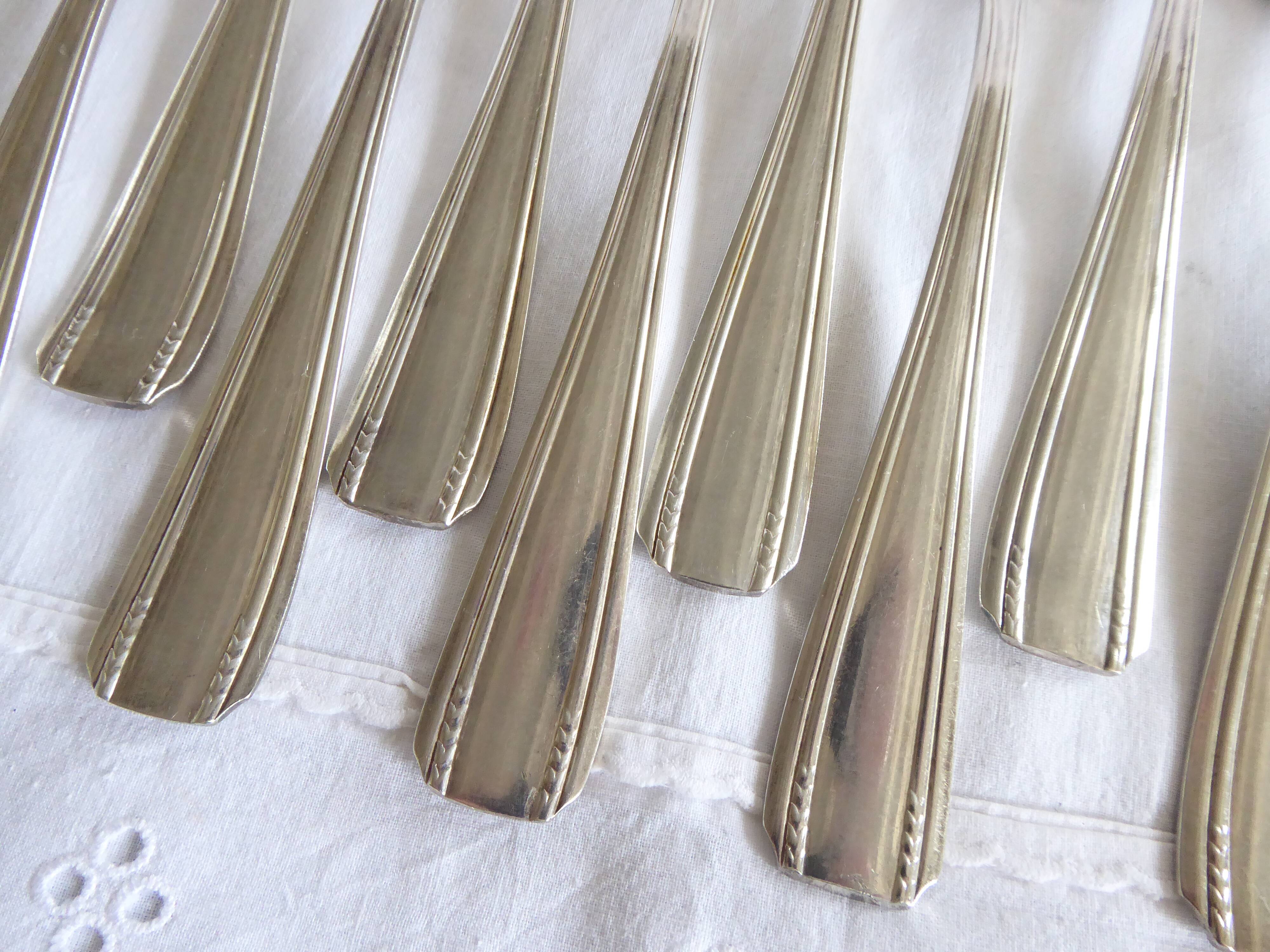 Orbrille JB silver metal cutlery set 37 pieces