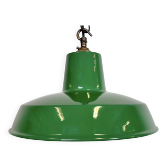 Industrial Green Enamel Factory Pendant Lamp , 1960s