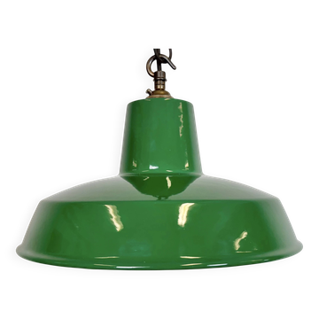 Industrial Green Enamel Factory Pendant Lamp , 1960s