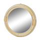Round mirror from the 1960s with a frame made of rattan and metal.