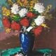Blue vase bouquet painting