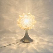 Pair of Mid-Century Amber Bubble Glass Table Lamps by H.Tynell, 1960s