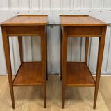 Pair of small side tables in cherry wood.