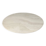 Vintage oval travertine coffee table, 1970s