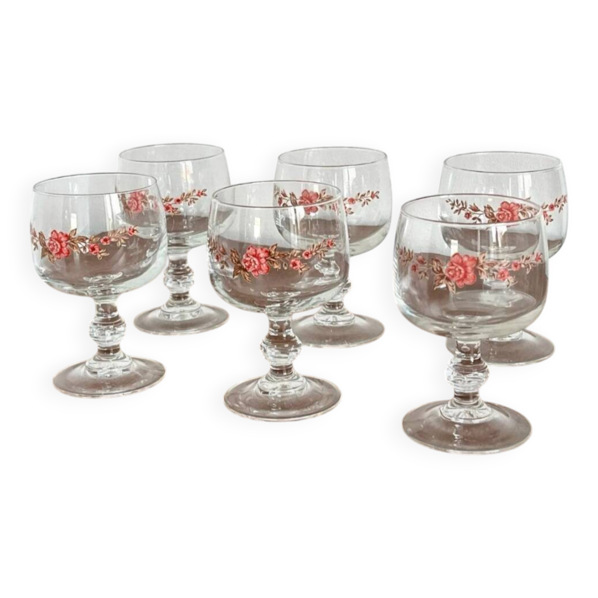 6 new Luminarc stemmed glasses from the 60s