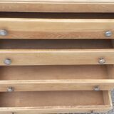 Chest of drawers 4 drawers oak feet compass vintage raw wood