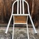 Lot 4 chairs Mallet-Stevens 60s white and wood-washed tube