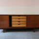 Danish teak sideboard of the 60s with accordion doors