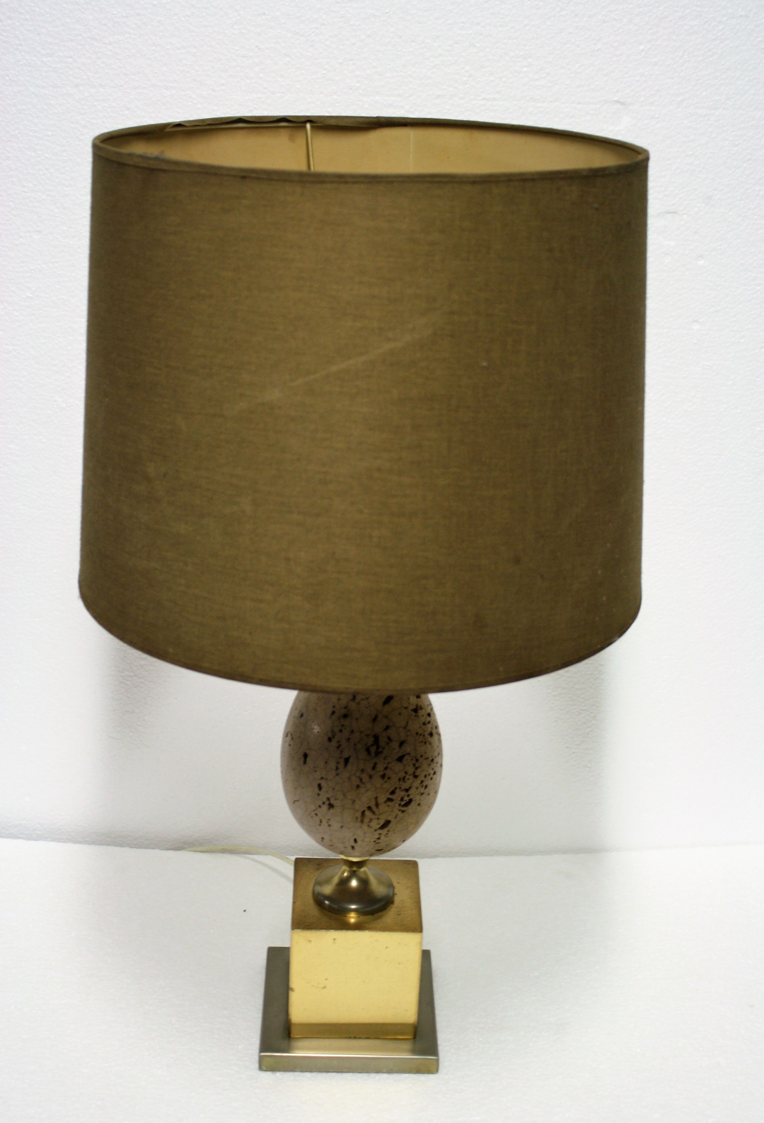 Pair of ostrich egg table lamps, 1960