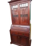 Trumeau (secretary desk) vintage con vetrina, anni 50