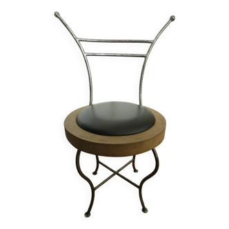 art deco style chair in wrought iron signed François Flageul limited edition