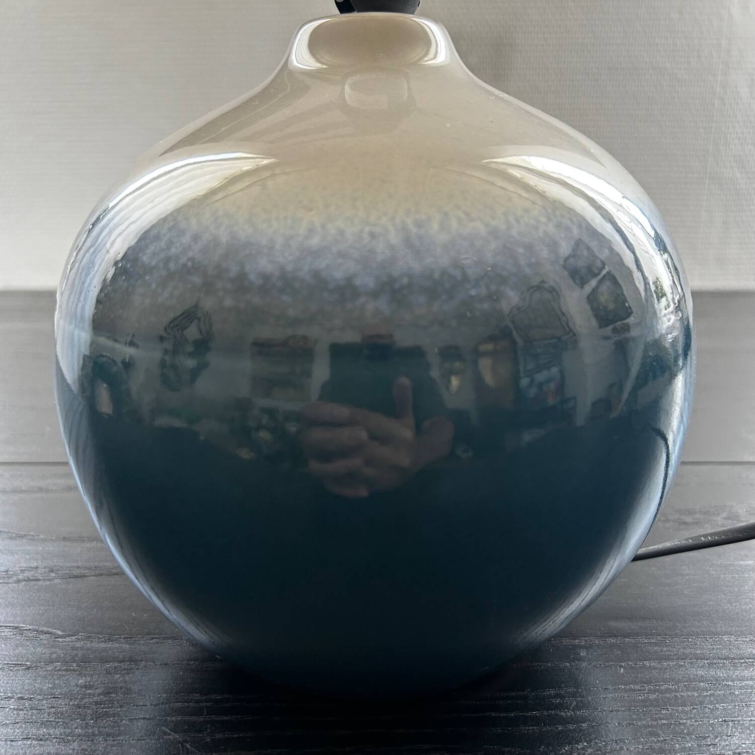 Blue ceramic ball lamp