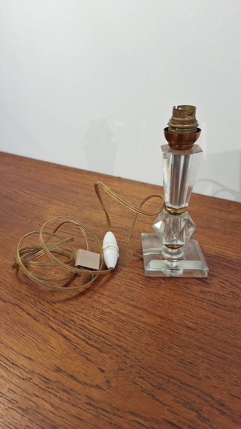 Cut glass lamp base from the 1940s