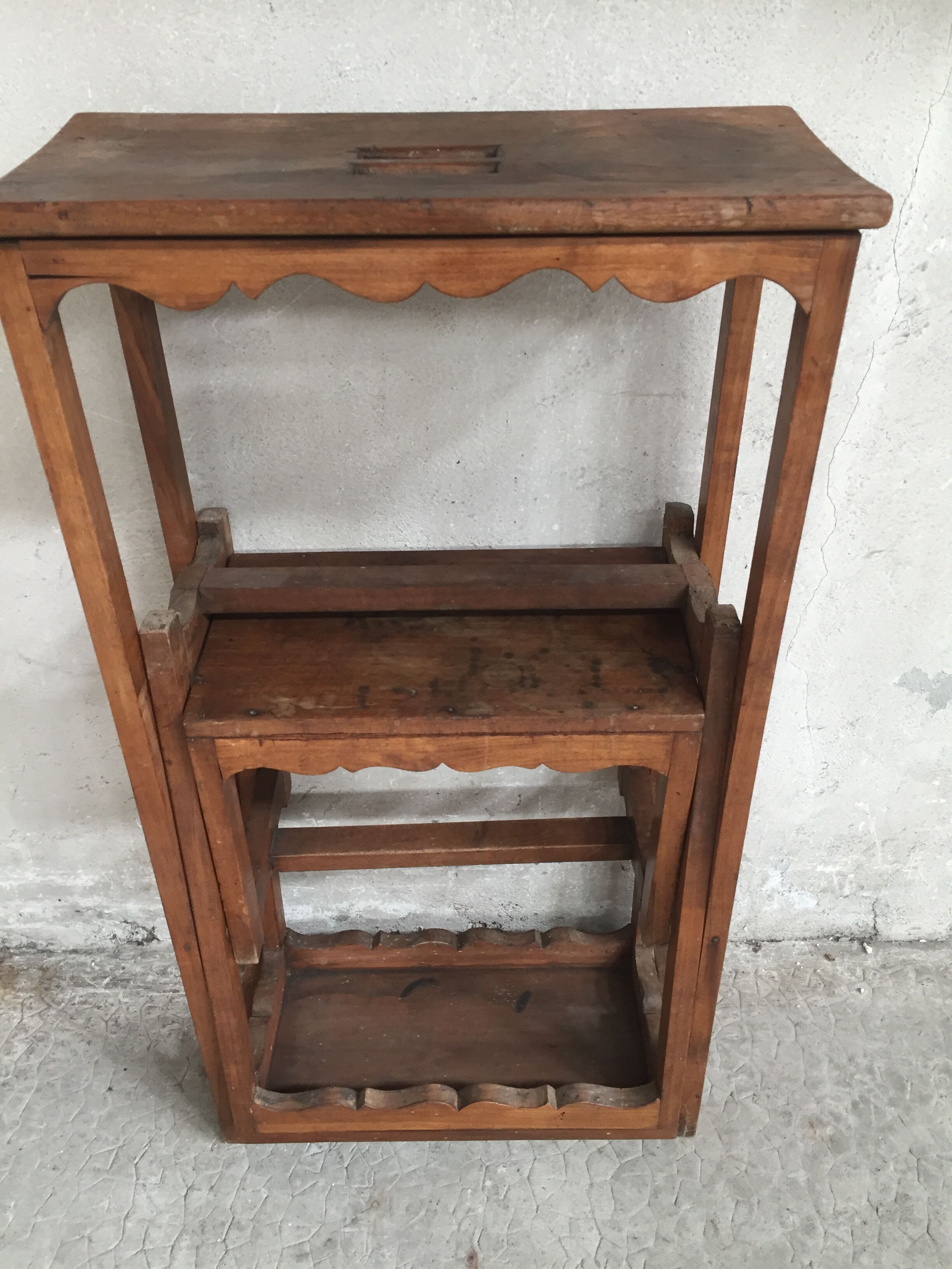 Former folding walnut library ladder