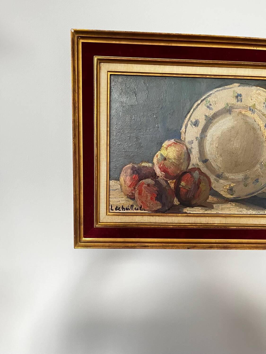 Oil on canvas - still life - signed Leonie de Bailleul