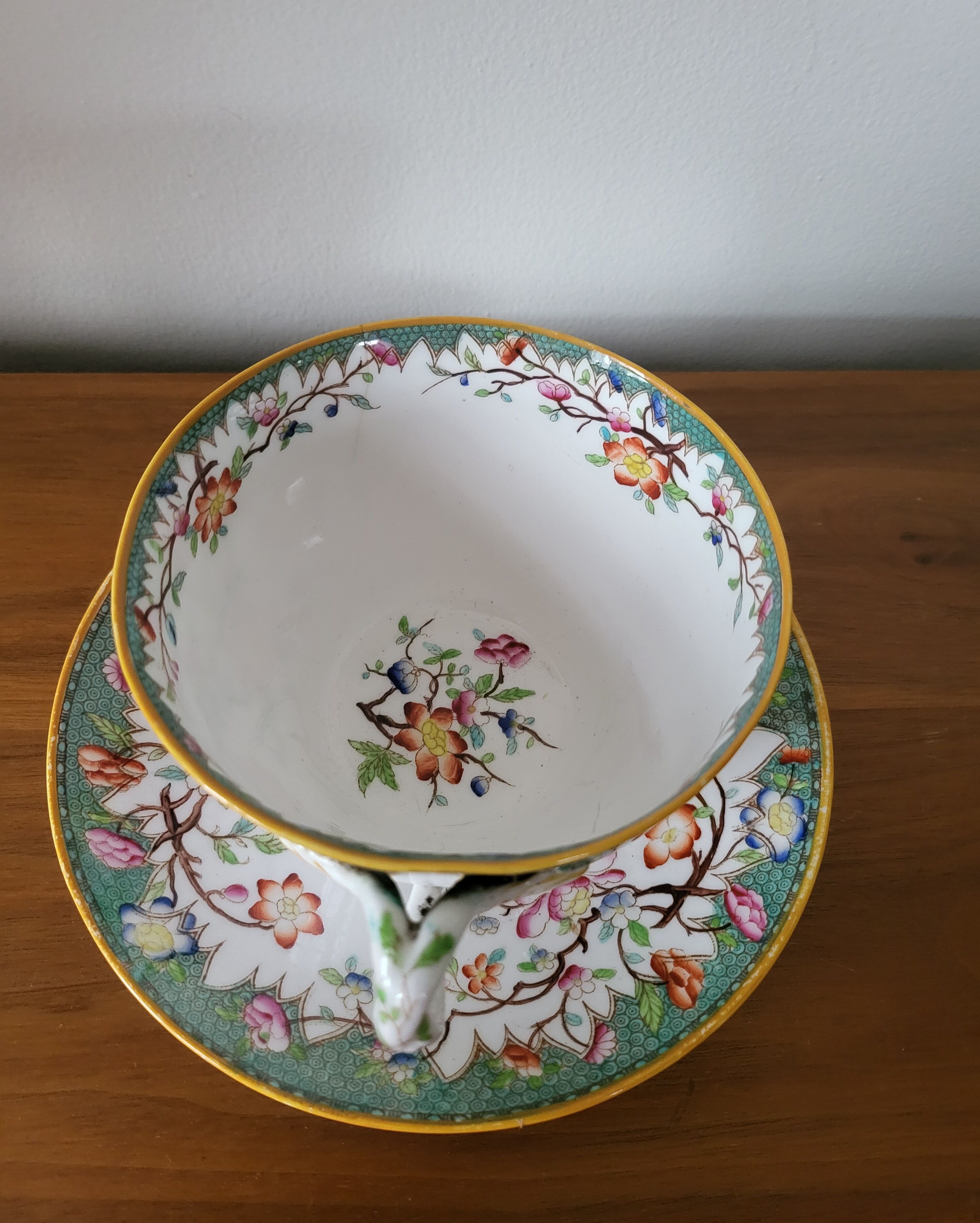 Large Tea or Chocolate Cup in Porcelain VPF Minton Decor