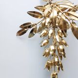 Applique murale dorée Hans Kögl, années 1980, Italie.