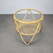 Mid-Century Bamboo and Glass Coffee Table by Alan Fuchs, Czechoslovakia, 1960s
