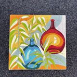 Vintage wool tapestry Les Bonbonnes by Geneviève salivanof for DMC