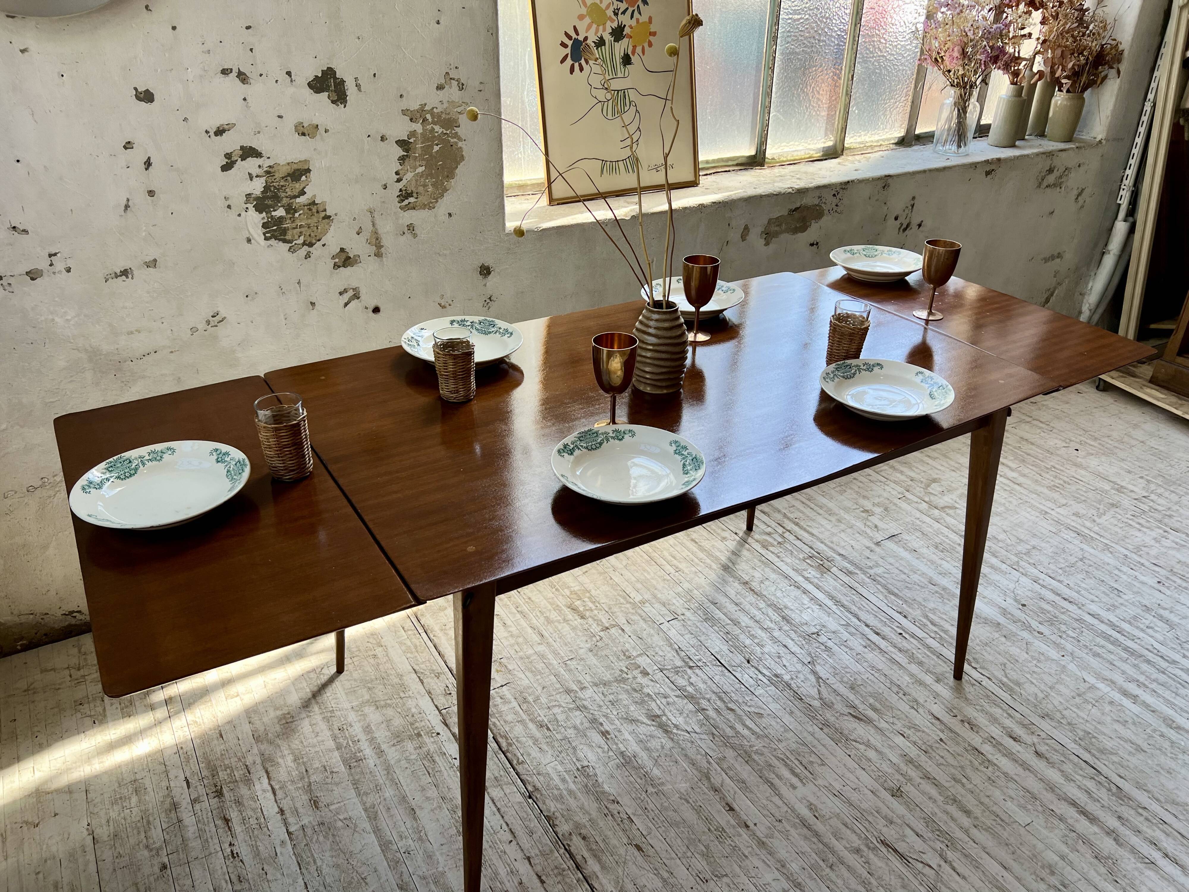 Vintage teak table with extensions, Denmark, 1960