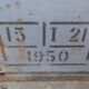 Steam train road sign 1950