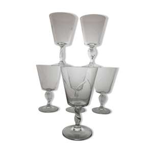 6 verres à eau / vin - cristal